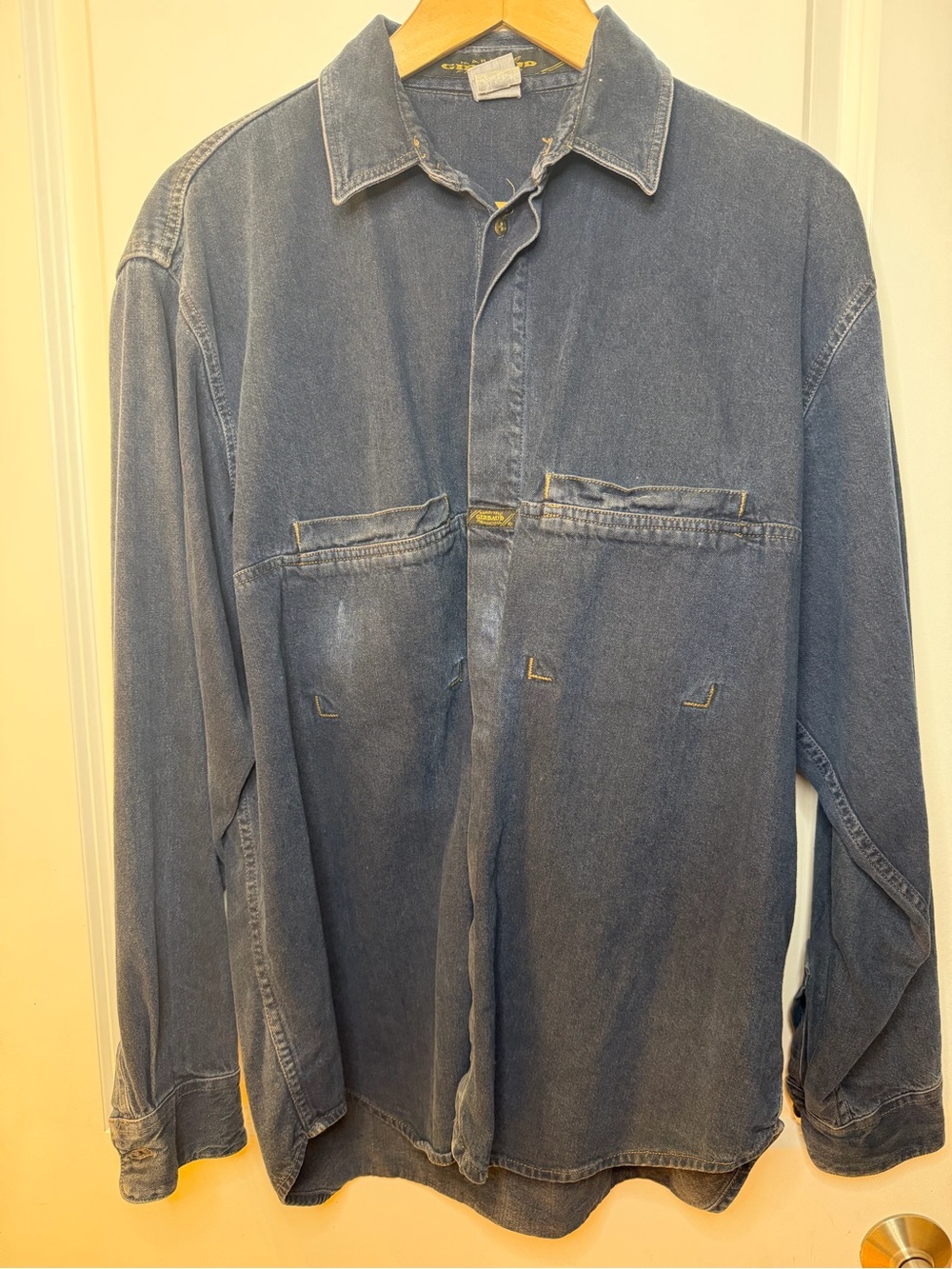 Vintage Girbaud Men’s Lightweight Men's Denim Shirt Jacket in Faded Blue, size M